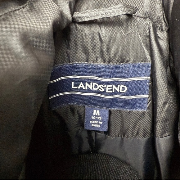 Lands End Coat Hooded Goose Down Long Parka Puffer Jacket M Black Winter Casual - Picture 6 of 13